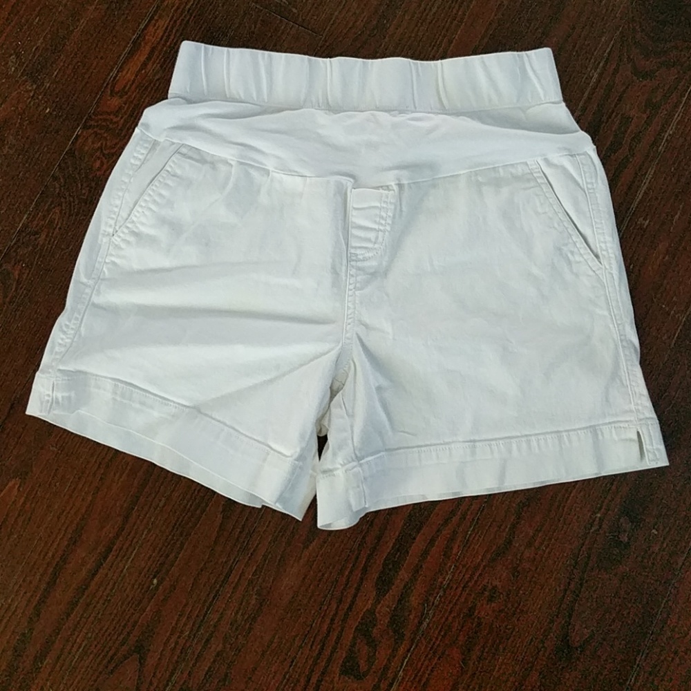 White Motherhood Maternity Shorts